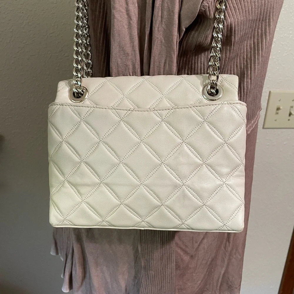 Kate Spade Natalia Cream Quilted Chain Shoulder Bag